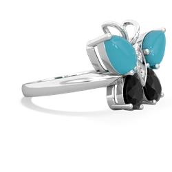 Turquoise Butterfly 14K White Gold ring R2215