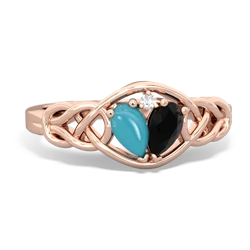 Turquoise Celtic Love Knot 14K Rose Gold ring R5420