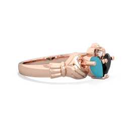 Turquoise 'Our Heart' Claddagh 14K Rose Gold ring R2388