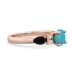 Turquoise 6Mm Round Eternal Embrace Engagement 14K Rose Gold ring R2005