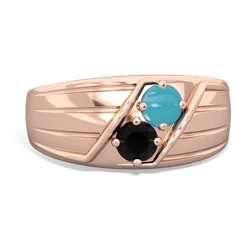 Turquoise Men's Streamline 14K Rose Gold ring R0460