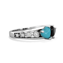 Turquoise Heart To Heart 14K White Gold ring R3342