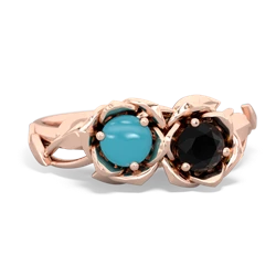 Turquoise Rose Garden 14K Rose Gold ring R5510