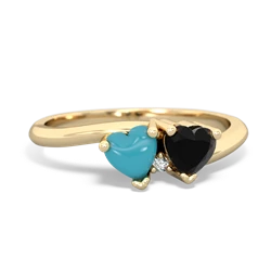 Turquoise Sweethearts 14K Yellow Gold ring R5260