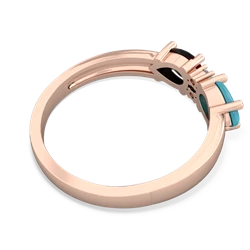 Turquoise Pear Bowtie 14K Rose Gold ring R0865