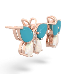 Turquoise Butterfly 14K Rose Gold earrings E2215
