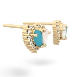 Turquoise Halo 14K Yellow Gold earrings E7008