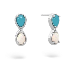 Turquoise Infinity 14K White Gold earrings E5050