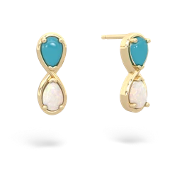 Turquoise Infinity 14K Yellow Gold earrings E5050