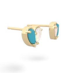Turquoise 'Our Heart' 14K Yellow Gold earrings E5072