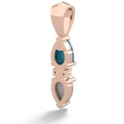 Turquoise Bowtie Drop 14K Rose Gold pendant P0865