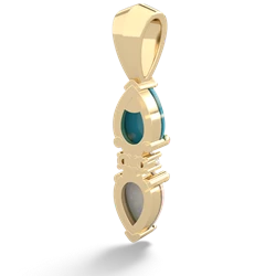 Turquoise Bowtie Drop 14K Yellow Gold pendant P0865