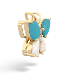 Turquoise Butterfly 14K Yellow Gold pendant P2215