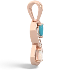 Turquoise Diamond Infinity 14K Rose Gold pendant P5390