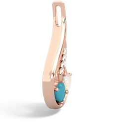 Turquoise Keepsake Curves 14K Rose Gold pendant P5450