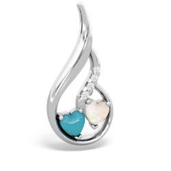 Turquoise Keepsake Curves 14K White Gold pendant P5450