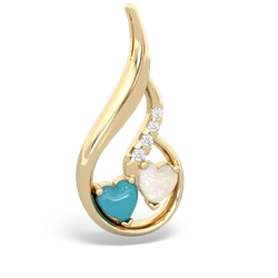 Turquoise Keepsake Curves 14K Yellow Gold pendant P5450