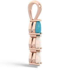 Turquoise Dew Drops 14K Rose Gold pendant P2251