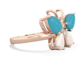 Turquoise Butterfly 14K Rose Gold ring R2215