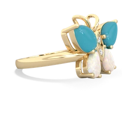 Turquoise Butterfly 14K Yellow Gold ring R2215