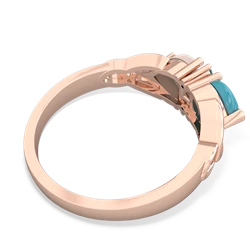 Turquoise Celtic Knot Double Heart 14K Rose Gold ring R5040