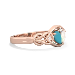 Turquoise Celtic Love Knot 14K Rose Gold ring R5420