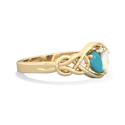 Turquoise Celtic Love Knot 14K Yellow Gold ring R5420