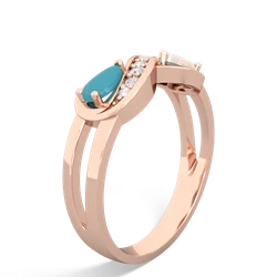 Turquoise Diamond Infinity 14K Rose Gold ring R5390