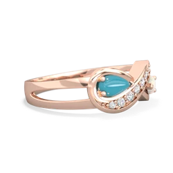 Turquoise Diamond Infinity 14K Rose Gold ring R5390