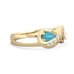 Turquoise Diamond Infinity 14K Yellow Gold ring R5390