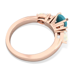 Turquoise 6Mm Round Eternal Embrace Engagement 14K Rose Gold ring R2005