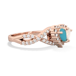 Turquoise Diamond Twist 'One Heart' 14K Rose Gold ring R2640HRT