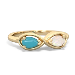 Turquoise Infinity 14K Yellow Gold ring R5050