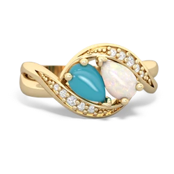 Turquoise Summer Winds 14K Yellow Gold ring R5342