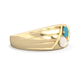 Turquoise Men's Streamline 14K Yellow Gold ring R0460