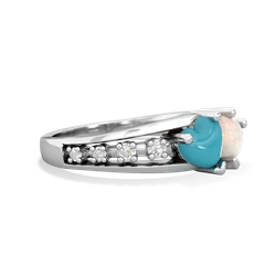 Turquoise Heart To Heart 14K White Gold ring R3342