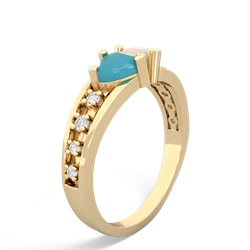 Turquoise Heart To Heart 14K Yellow Gold ring R3342