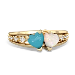 Turquoise Heart To Heart 14K Yellow Gold ring R3342