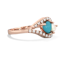 Turquoise Mother And Child 14K Rose Gold ring R3010