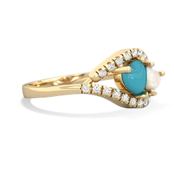 Turquoise Mother And Child 14K Yellow Gold ring R3010