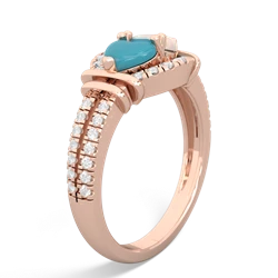 Turquoise Art-Deco Keepsake 14K Rose Gold ring R5630