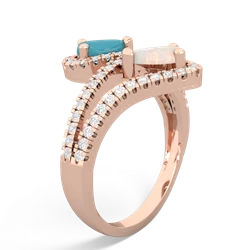 Turquoise Diamond Dazzler 14K Rose Gold ring R3000