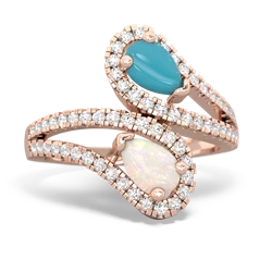 Turquoise Diamond Dazzler 14K Rose Gold ring R3000