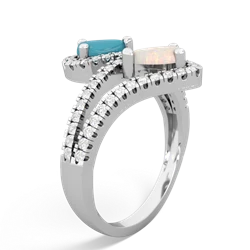 Turquoise Diamond Dazzler 14K White Gold ring R3000