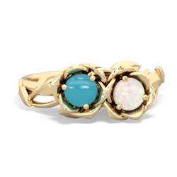 Turquoise Rose Garden 14K Yellow Gold ring R5510