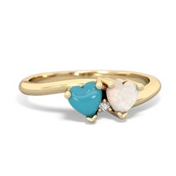 Turquoise Sweethearts 14K Yellow Gold ring R5260