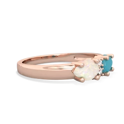 Turquoise Pear Bowtie 14K Rose Gold ring R0865