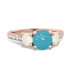 Turquoise Pave Trellis 14K Rose Gold ring R5500