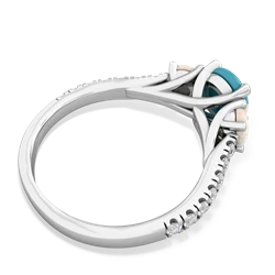 Turquoise Pave Trellis 14K White Gold ring R5500