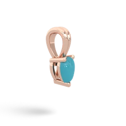 Turquoise 5Mm Heart Solitaire 14K Rose Gold pendant P1861